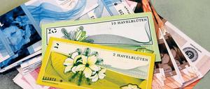 Echte Blüten. Für die Regionalwährung Havelblüten läuft es nicht so gut.