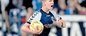 Her mit dem Ball. Kai Druschky, einst U19-Bundesliga-Torschützenkönig, traf für Babelsberg 03 in der Regionalliga bislang einmal – gegen Halberstadt (Foto).