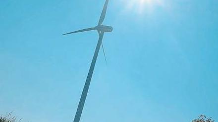 Windrad südlich von Stahnsdorf. Die Windparkbetreiber sind noch unbesorgt.