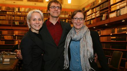Brandenburgs Nachwuchswissenschaftlerpreis 2013: Luca Thieme, Alexander Unger, Anna Luise Kiss (v.l.).