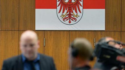So hat er auszusehen - der Brandenburger Adler. Rot auf silbernem Grund.