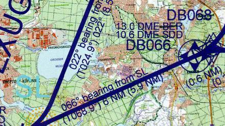 Sollen bleiben wie sie sind: Die Flugrouten am neuen hauptstadtflughafen BER.