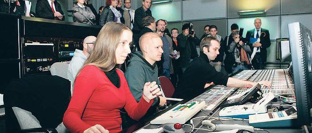 Montage und Sound. Im Tonstudio der Filmhochschule HFF.