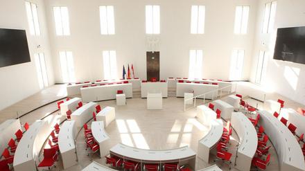 Der Plenarsaal in Brandenburgs neuem Landtag.