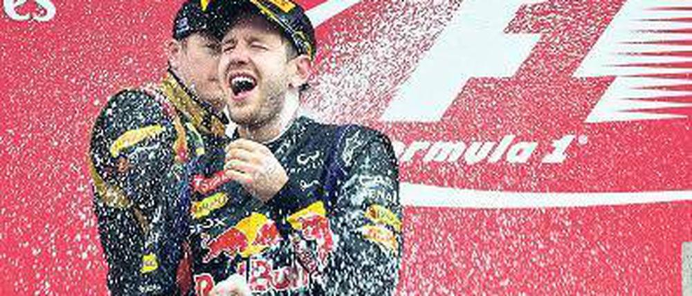 Im Überschwang. Sebastian Vettel kann sich derzeit selbst feiern.