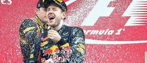 Im Überschwang. Sebastian Vettel kann sich derzeit selbst feiern.