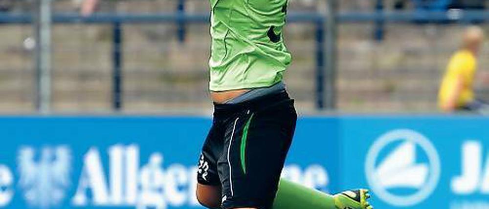 Zuletzt nicht fehlerfrei. Turbines Torfrau Ann-Katrin Berger muss das Pokal-Aus in Essen schnell abhaken, um mit Potsdam daheim gegen Duisburg Spitzenreiter zu bleiben.