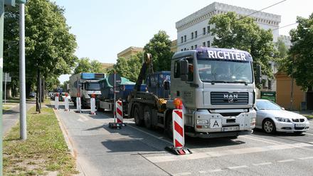 Der große Stillstand: Stau auf der Berliner Straße.