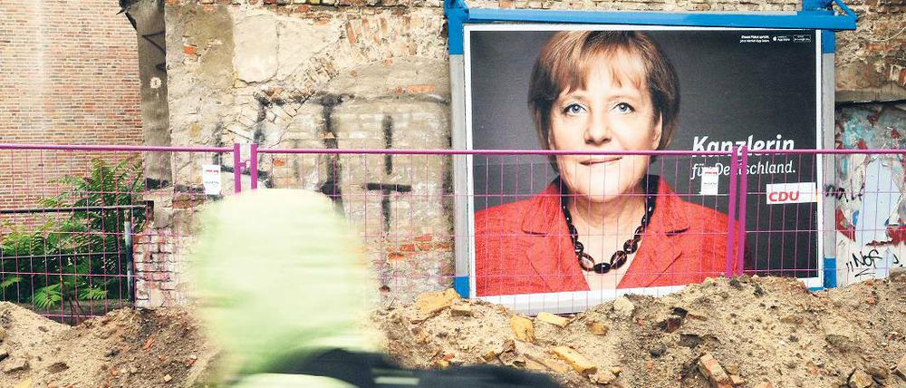 Verbaut. Die CDU investierte mindestens eine halbe Million Euro in den Wahlkampf, hier in Potsdam auch an Baustellen.