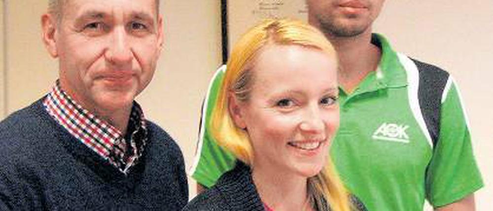 Laufen in Teltow. Sven Weigang, Nadin Eule- Mau und Jonathan Erdmann (v. l.).