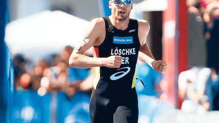 Schnell unterwegs. Franz Löschke vom Team Triathlon Potsdam war am Sonntag beim WM-Finale in London als Elfter der beste deutsche Dreikämpfer.