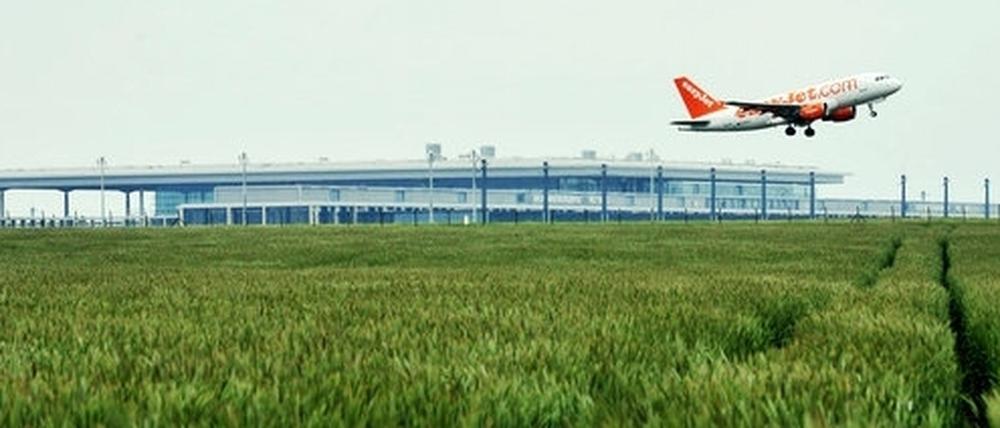 Hier steigen bislang nur die Kosten: Der unvollendete Hauptstadtflughafen BER.