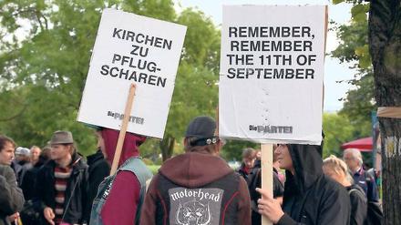 Protest. Teilnehmer bei der Demonstration gegen einen Mercure-Abriss.