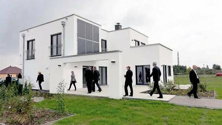 Passivhaus aus Ziesar. Rund 60 Gäste schauten es sich gestern an.