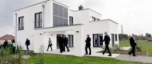 Passivhaus aus Ziesar. Rund 60 Gäste schauten es sich gestern an.
