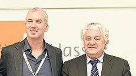 Hier noch einträchtig. Hasso Plattner (r.) und Eran Davidson.