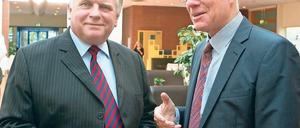 „16 Tomaten und zwölf Eier.“ Krause (l.) und Lammert auf Hermannswerder.