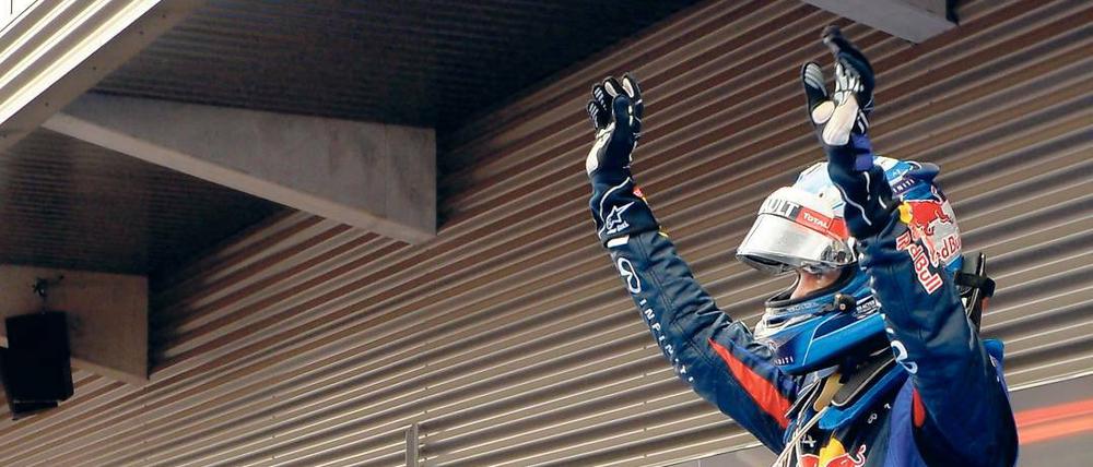 Allein auf weiter Flur. Sebastian Vettel hat nun 46 WM-Punkte Vorsprung auf seinen ärgsten Rivalen Fernando Alonso.