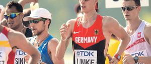 In der Weltspitze: Christopher Linke beim WM-Start in Moskau über 20 Kilometer. Am Ende belegte der Potsdamer den 9. Platz.