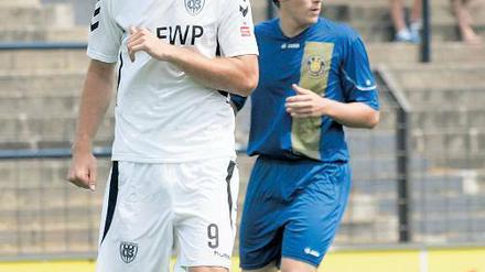 Den nächsten Gegner im Blick: Lucas Albrecht vom SV Babelsberg erwartet morgen mit seinem Team den FSV Zwickau. Die Westsachsen kommen mit einer starken Fraktion Ex-Nulldreier ins Karl-Liebknecht-Stadion.