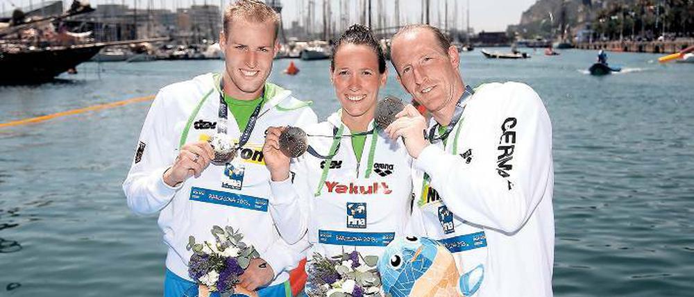 Gold im Yachthafen. Reichert, Härle und Lurz (v.l.) siegten souverän.