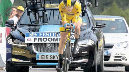 Auf dem Weg zum dritten Tour-Sieg. Spitzenreiter Christopher Froome.