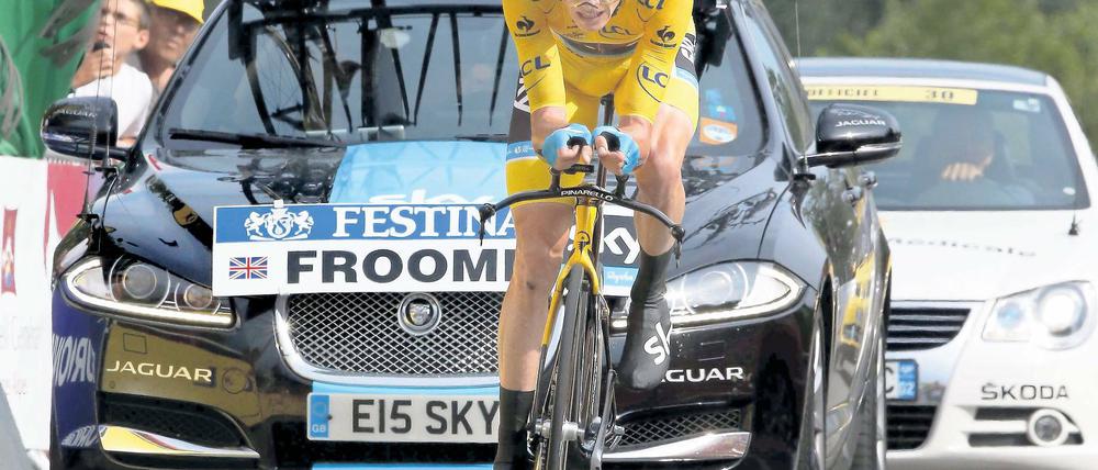 Auf dem Weg zum dritten Tour-Sieg. Spitzenreiter Christopher Froome.