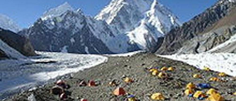 Nur schnell runter vom Berg: Am Broad Peak im pakistanischen Karakorum-Gebirge ist eine Potsdamerin tödlich verunglückt.