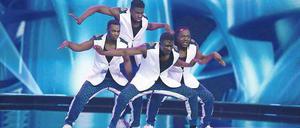Im Showfieber. Die M.I.K. Family mit Prince Ofori (r.) gehörte mit ihrer Hip-Hop-Nummer beim Tanzwettbewerb „Got to dance“ zu den Publikumslieblingen.