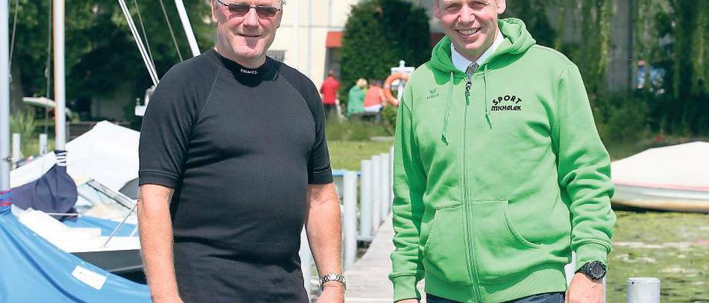 Wasserliebhaber. Thomas Schnadt (r.) und Ditmar Grupe wollen paddeln.
