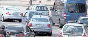 Alle Räder stehen still – wenn der Verkehrsplaner es so will; wie zwischen Lange Brücke und Breite Straße.