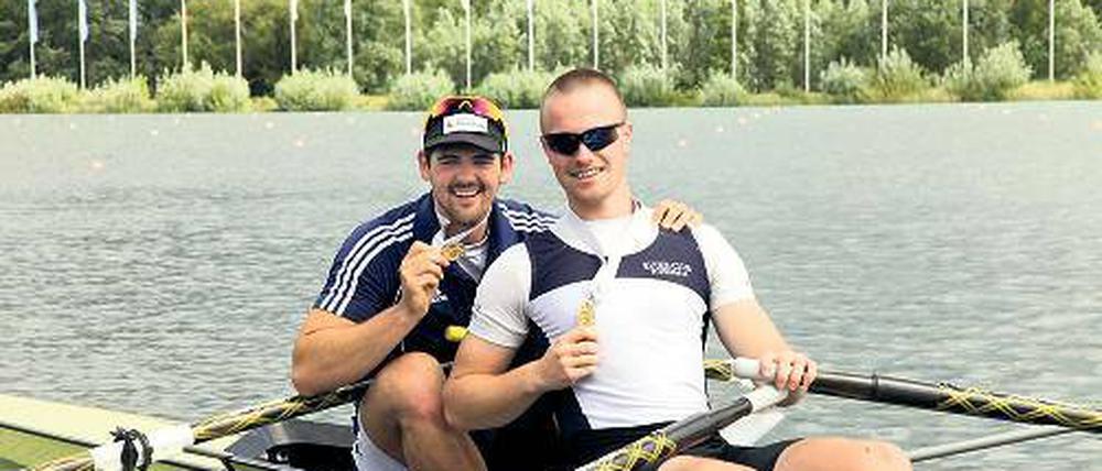 Deutsche U23-Meister. Tom Christofzik (r.) und Florian André Eidam.