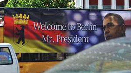 Obama wird bereits durch die Stadt gefahren - allerdings nur sein Konterfei. -