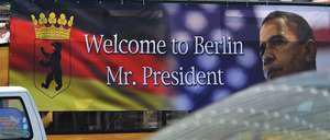 Obama wird bereits durch die Stadt gefahren - allerdings nur sein Konterfei. -