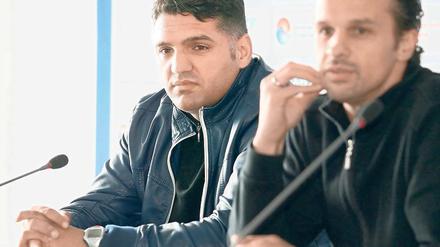 Vorm Neubeginn. Almedin Civa (r.) und Cem Efe am Montag vor der Presse.