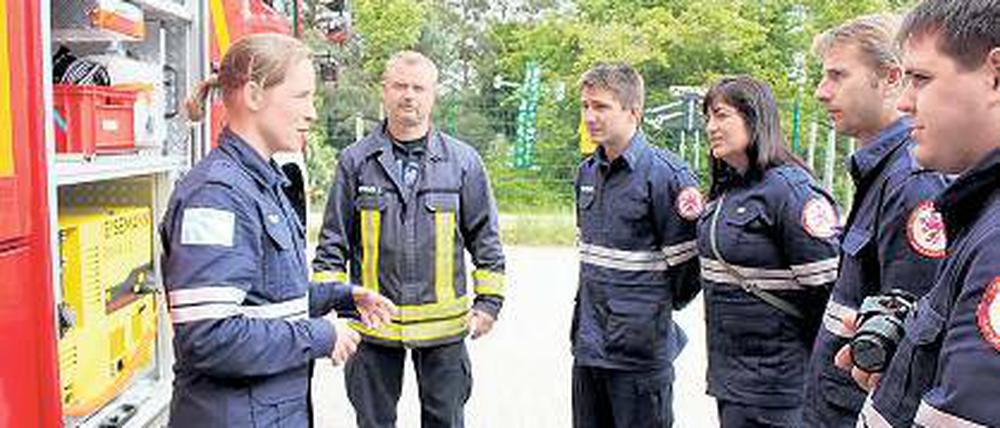 Erfahrungsaustausch: Die Brasilianer in der Geltower Feuerwache.