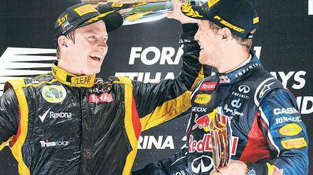 So etwas wie Freunde. Kimi Räikkönen (links) und Sebastian Vettel waren einmal Nachbarn in der Schweiz.