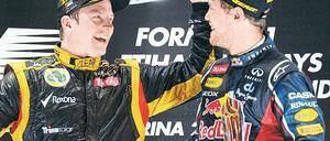 So etwas wie Freunde. Kimi Räikkönen (links) und Sebastian Vettel waren einmal Nachbarn in der Schweiz.