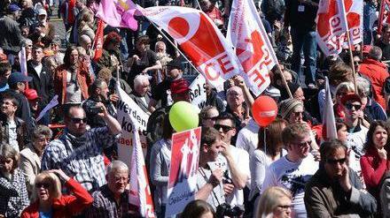 Nicht nur in Eberswalde und Potsdam, auch in Hamburg und München fanden am 1. Mai Veranstaltugen des DGB statt.