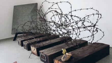 Erinnerungsarbeit. Der Tröbitzer Bürgermeister Holger Gantke kämpft schon lange für ein neues Museum. Derzeit lagern Objekte wie die Original-Schwellen der Gleise in der evangelischen Schule.