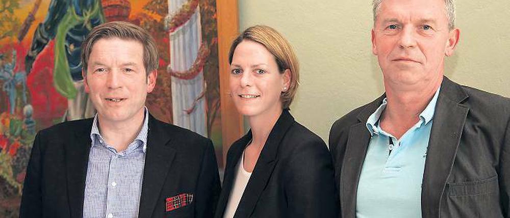 Stehen bereit. Dietmar Demuth, Karina Dörschel, Immo von Falloiis (v. r.).