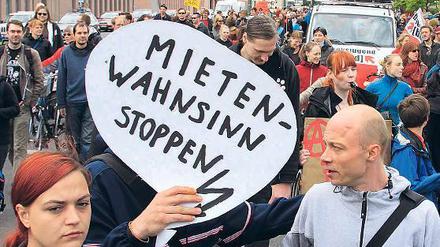 Unmut über Mietanstieg. 2011 während einer Demo in Potsdam.