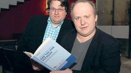 Die Herausgeber. Werner Tress und Christoph Kopke im Filmmuseum.