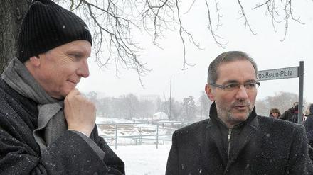 Wußte Platzeck (r.) von Braunes Anruf beim RBB? Der Ministerpräsident behauptet zumindest, er selbst hätte sich nicht beschwert.