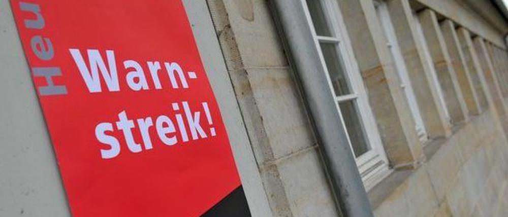 Warnstreiks im öffentlichen Dienst: Am Mittwoch müssen sich die Brandenburger auf Einschränkungen einstellen.