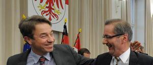 Sozialminister Günter Baaske (SPD) und sein Parteifreund Ministerpräsident Matthias Platzeck.