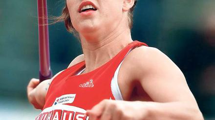 Schon gut in Form. Sarah Mayer – hier bei einem Wettkampf im Sommer – warf den Speer am Montag so weit wie noch nie im Winter und qualifizierte sich mit ihren 56,85 Metern für den Winterwurf-Europacup im März in Spanien.