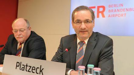 BER-Technikchef Horst Amann und Brandenburgs Ministerpräsident Matthias Platzeck.