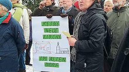 Frage der Dimension. Gegner protestierten gegen den geplanten Neubau.