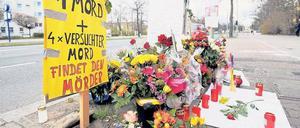Forderung unerfüllt. Nach den Schüssen in der Rudower Straße legten Angehörige und Freunde Blumen nieder.